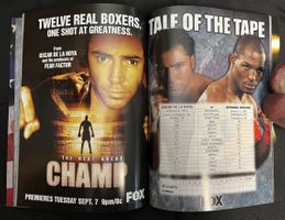 2004 OSCAR DE LA HOYA vs BERNARD HOPKINS Onsite Boxing Program LEROY NEIMAN (d. 2012) Signed Cover 2004 OSCAR DE LA HOYA vs BERNARD HOPKINS Onsite Boxing Program LEROY NEIMAN (d. 2012) Signed Cover