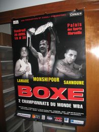 2005 MAHYAR MONSHIPOUR vs SHIGERU NAKAZATO Boxing Fight Poster BANTAMWEIGHT TITLE France 27x40