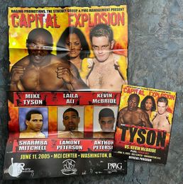 2005 MIKE TYSON vs KEVIN McBRIDE On-Site Boxing Program and 19x27 Poster LAILA ALI Washington D.C.