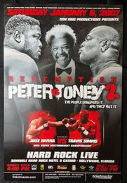 2007 JAMES TONEY vs SAMUEL PETER II Vintage Boxing Poster 11x17 Hollywood, Florida JOSE ANTONIO RIVERA vs TRAVIS SIMMS