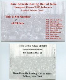 2009 Boxing Cards BARE-KNUCKLE BOXING HALL OF FAME Inaugural Limited Edition Complete Set of 10 Cards 2009 Boxing Cards BARE-KNUCKLE BOXING HALL OF FAME Inaugural Limited Edition Complete Set of 10 Cards