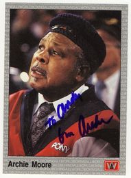 Archie Moore (1916-1998) - Signed Boxing Card - 1991 AW Sports CHAMPION HOF'er