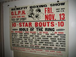 c. 1950's BROOKLYN BENEFIT SHOW Boxing Poster PAUL BERLENBACH, LOU SALICA, COLEY WALLACE +++