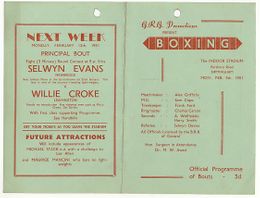 Eddie Phillips vs. Roy Baird - On-site Program - February 5, 1951