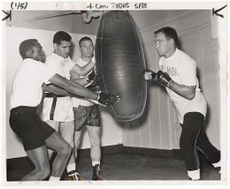 Gene Fullmer and Sparring Partners, Nathan Ish, Juan Sanchez and Kelly Burden - 1962 Vintage Boxing Photograph