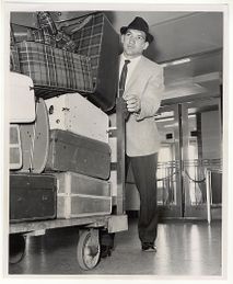 Gene Fullmer Arrives in San Francisco - 1962 Vintage Boxing Photograph