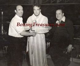 Hilton "Fitzie" Fitzpatrick with Trainers Joe Stanley & Harry Gordon - Archive Photo - c. 1944