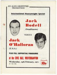 Jack Bodell vs. Jack O'Halloran - On-Site Program - February 24, 1971