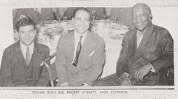 Jack Johnson with Young Zulu Kid and Packey O'Gatty - Archive Print - c. 1930's