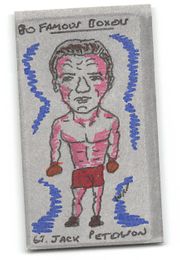 Jack Peterson  - 1991 Priddy Antiques - "80 Famous Boxers" Hand-Coloured Test Card by W.R. Priddy