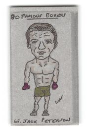 Jack Peterson - 1991 Priddy Antiques - "80 Famous Boxers" Hand-Coloured Test Card by W.R. Priddy