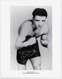 Jake LaMotta B&W Boxing Photograph 8x10 - Middleweight Champion HOF'er
