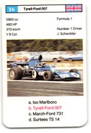 Jody Scheckter 2b - 1975 FX Schmid "Racing Cars - Top Trumps" Formula 1 Auto Racing Card