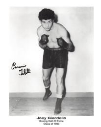 JOEY GIARDELLO (1930-2008) Signed Boxing Photo CHAMPION HOF'er Carmine Tilelli