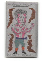 John C. Heenan  - 1991 Priddy Antiques - "80 Famous Boxers" Hand-Coloured Test Card by W.R. Priddy