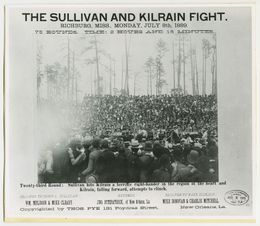 JOHN L. SULLIVAN vs. JAKE KILRAIN Boxing Photo RICHBURG, MISSISSIPPI 23rd Round