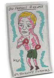 Johnny Summers  - 1991 Priddy Antiques - "80 Famous Boxers" Hand-Coloured Test Card by W.R. Priddy