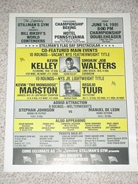 Kevin Kelley vs. Job Walters, Regilio Tuur vs. Kevin Marsten - June 14, 1991 Fight Poster from New York City 