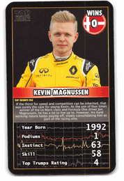 Kevin Magnussen - 2016 Top Trumps "Grand Prix Heroes" Formula 1 Racing Card