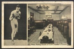 c. 1930's Lew Tendler Vintage Boxing Postcard - Philadelphia Restaurant