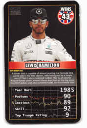 Lewis Hamilton - 2016 Top Trumps "Grand Prix Heroes" Formula 1 Racing Card