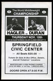 Marvin Hagler vs. Roberto Duran - Closed Circuit One-Sheet Handbill - 1983