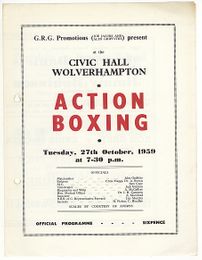 Maurice Daniels vs. Jimmy Robinson - On-site Program - October 27, 1959