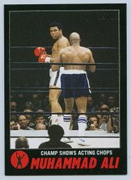 Muhammad Ali - The People's Champ Collection - "Champ Shows Acting Chops" (Earnie Shavers vs. Ali) Card #66 - Rare #15 of 56 Black Parallel - 2021 Topps Now Boxing Card