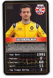 Jolyon Palmer - 2016 Top Trumps "Grand Prix Heroes" Formula 1 Racing Card