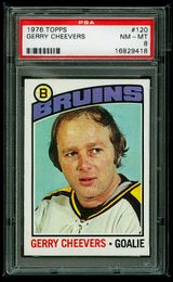 1976 Topps GERRY CHEEVERS #120 Hockey Card Graded PSA 8 NM/MT