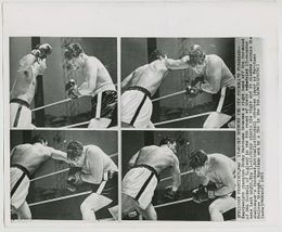 1955 ROCKY MARCIANO vs DON COCKELL Vintage Boxing Photo MAGIC EYE SHOT Kezar Stadium, San Francisco
