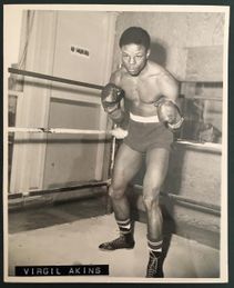c. 1950's VIRGIL AKINS Vintage Boxing Photo WELTERWEIGHT CHAMPION St. Louis, MO