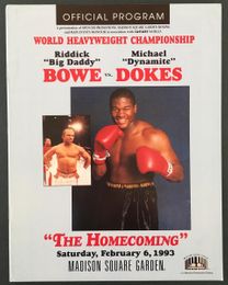1993 RIDDICK BOWE vs MICHAEL DOKES Onsite Boxing Program WBA HEAVYWEIGHT TITLE