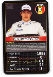 Stoffel Vandoorne - 2016 Top Trumps "Grand Prix Heroes" Formula 1 Racing Card