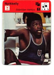 John Tate at 1976 Olympic Games -  1978 Sportscaster Boxing Card - Finland Version "Nyrkkeily"