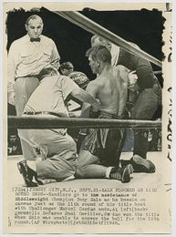 1948 TONY ZALE vs MARCEL CERDAN Vintage Boxing Photograph MIDDLEWEIGHT TITLE