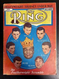 1938 December - The Ring Magazine - Henry Armstrong, Freddie Miller, Dave Castilloux, Al Reid, Joey Archibald, Tony Dupre, Leo Rodak, Mike Belloise
