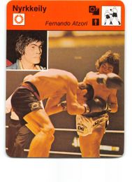 Fernando Atzori (vs. Fritz Chervet) - 1977 Sportscaster Boxing Card - Finland Version "Nyrkkeily"