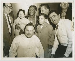 1957 KID GAVILAN and DESI ARNAZ Vintage Boxing Photograph DESI ARNAZ JR.