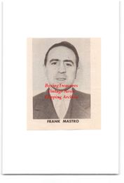 FRANK MASTRO 1940's Boxing Reporter CHICAGO, ILLINOIS Vintage Boxing Clipping