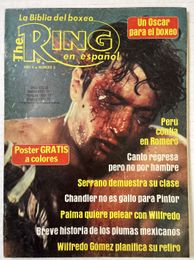 1981 June - The Ring Magazine En Espanol - A Bloody Robert DeNiro as Jake LaMatta in Raging Bull on cover, w/ Joe Frazier centerfold poster
