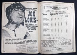 1972 December - World Boxing Magazine - Joe Louis Heavyweight Poll Winner "Greatest Heavyweight Champion Of Them All!" 1972 December - World Boxing Magazine - Joe Louis Heavyweight Poll Winner "Greatest Heavyweight Champion Of Them All!"