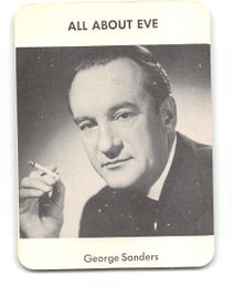 GEORGE SANDERS All About Eve c. 1973 Vintage Movie Mogul Star Agency Game Card