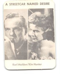 KARL MALDEN / KIM HUNTER A Streetcar Named Desire c. 1973 Movie Mogul Game Card