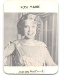 JEANETTE MACDONALD Rose Marie c. 1973 Vintage Movie Mogul Star Agency Game Card