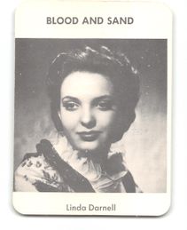 LINDA DARNELL Blood And Sand c. 1973 Vintage Movie Mogul Star Agency Game Card