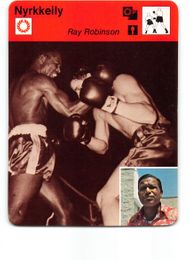 Sugar Ray Robinson - 1977 Sportscaster Boxing Card - Finland Version "Nyrkkeily"