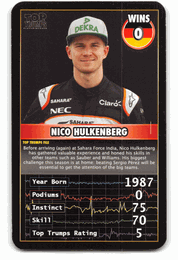 Nico Hulkenberg - 2016 Top Trumps "Grand Prix Heroes" Formula 1 Racing Card