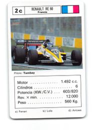 Patrick Tambay 2c - 1988 H. Fournier "Gran Prix" Formula 1 / Grand Prix Auto Racing Card