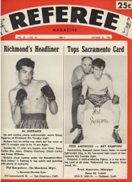 Referee Boxing Program / Magazine- 1954 October 23rd - Al Barbaro & Art Ramponi